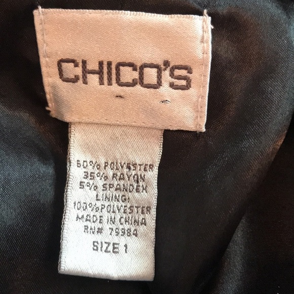 Chico’s Women’s Black Tuxedo Style Blazer/ Jacket Chico’s Size 1 = US Size M - Picture 3 of 6